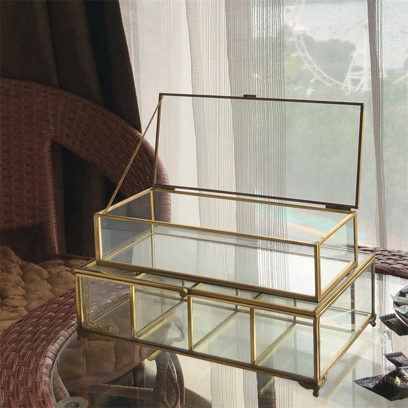 清仓复古黄铜珠宝首饰收纳展示盒