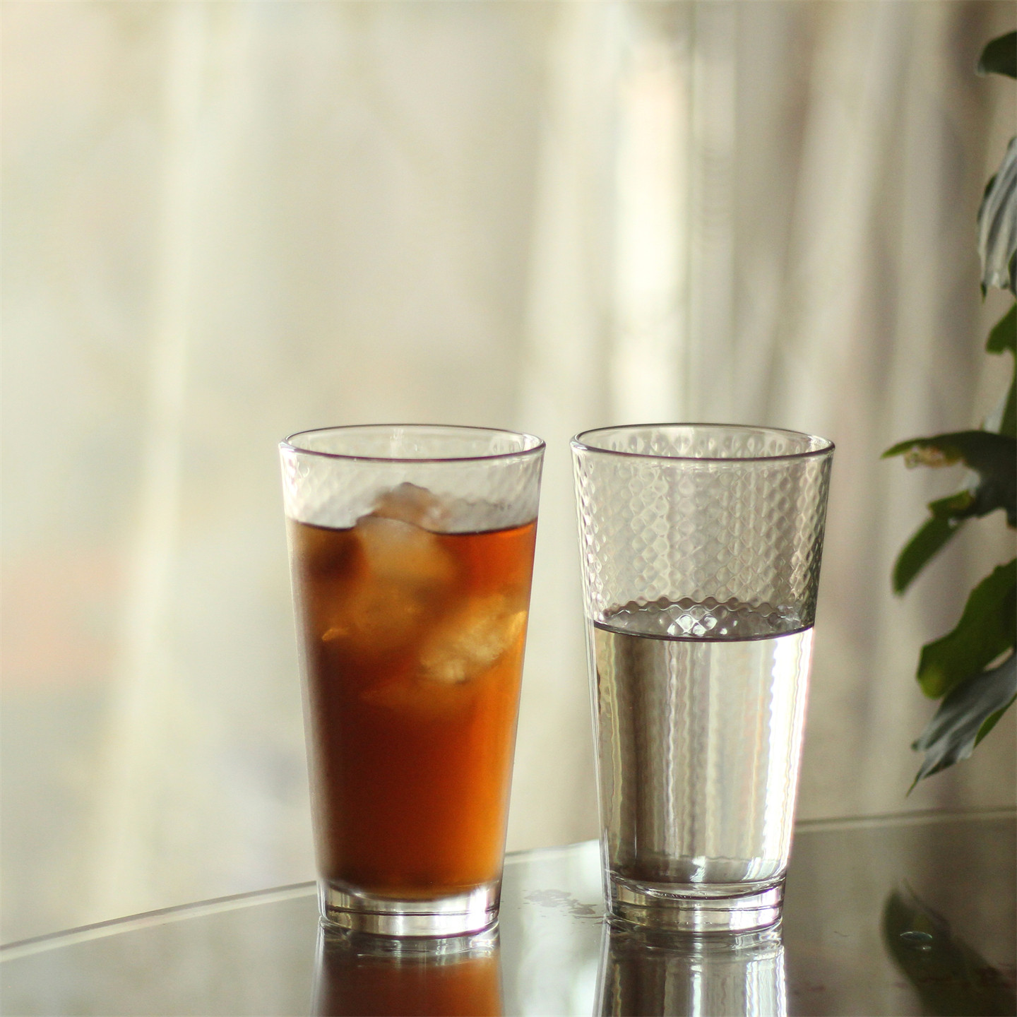 蜂巢纹玻璃水杯美式咖啡杯加厚耐热威士忌杯果汁牛奶杯鸡尾酒杯