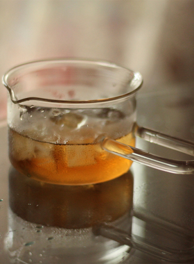 玻璃料理把手杯片口碗可直火迷你小锅 耐热杯子刻度调料碗