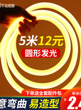 柔性灯带led灯条客厅圆形户外防水霓虹灯氛围广告工程亮化线条灯