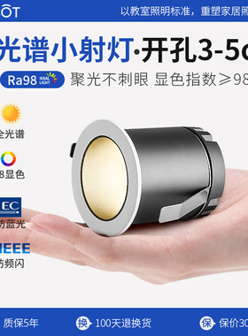 射灯嵌入式小钻孔5cm聚光迷你小射灯小孔径3cm4公分酒柜led展柜灯