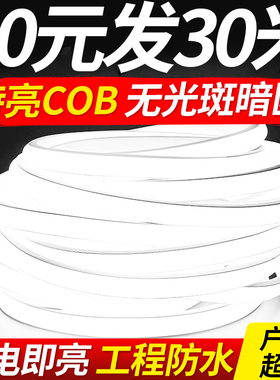 led灯带220v客厅家用吊顶自粘灯条户外超亮室外COB灯带条防水白光