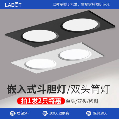 嵌入式斗胆灯双孔双头筒灯长方形