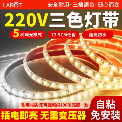 220v三色变光灯带自粘10cm任剪