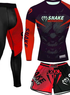 UFC综合格斗训练服MMA搏击泰拳运动散打健身T恤拳击毒液短袖套装