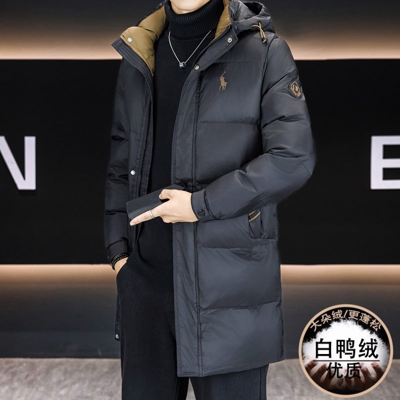 中长款羽绒服男连帽冬季2025年新款潮牌修身保暖冬装上衣男士外套
