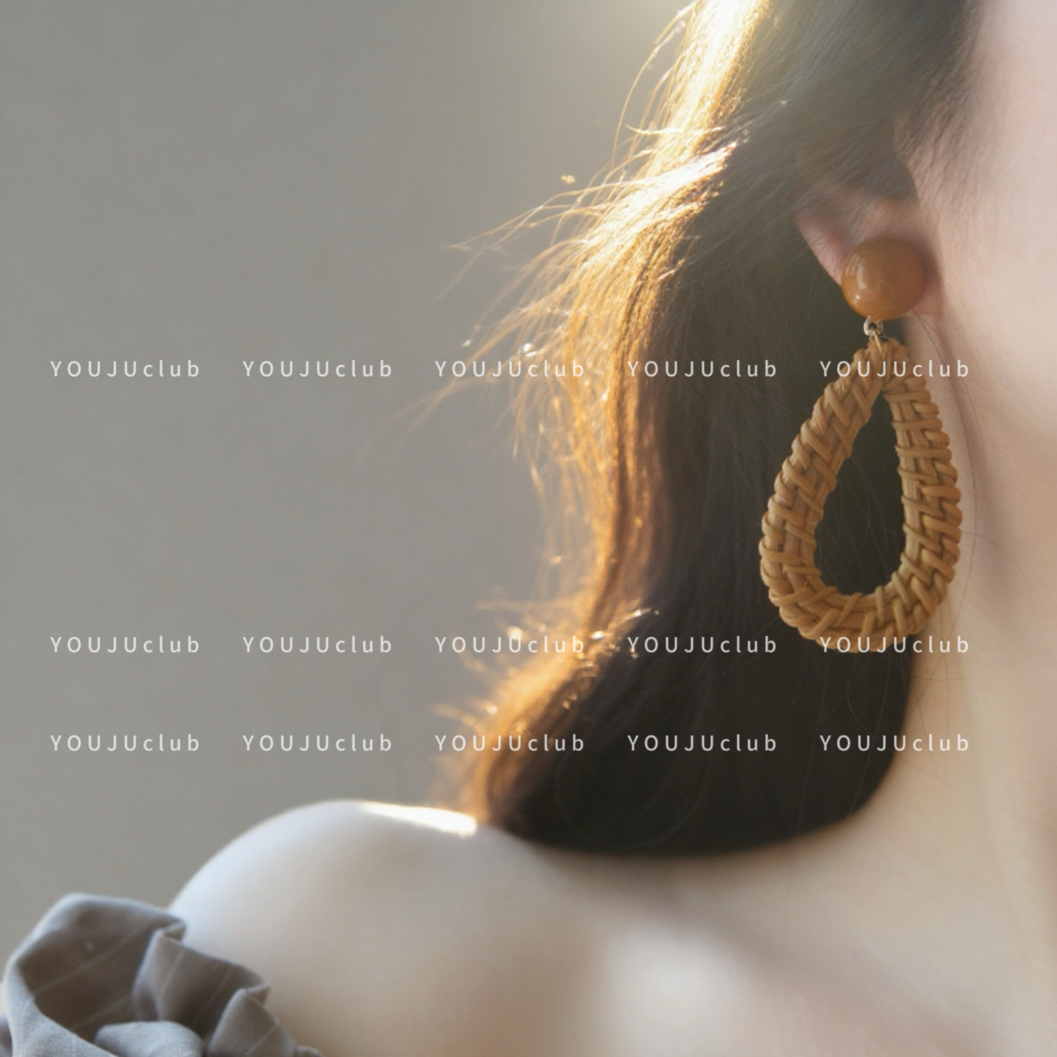 YOUJUclub-海边竹藤~韩国复古夸张水滴椭圆形镂空耳环蚊香盘耳夹,饰品/流行首饰/时尚饰品新,耳环,淘宝优惠券,粉丝福利购,淘宝优惠卷