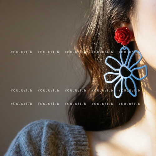 YOUJUclub-方圆脸天菜~复古红蓝