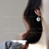 赵露思同款 YOUJUclub Dolly千金感 高级感珍珠锆石耳环蚊香盘耳夹