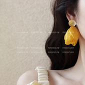 YOUJUclub 晚风轻拂 海边氛围超仙雪纺高级感设计耳环蚊香盘耳夹