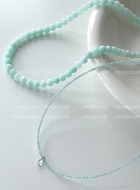 少女高级感显白绿色锁骨链