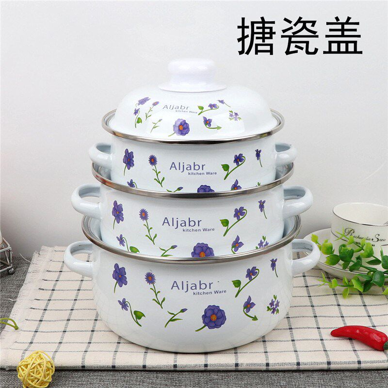 包郵三件套搪瓷鍋套裝鍋具搪瓷雙耳鍋煮面鍋煮藥鍋搪瓷奶鍋炖鍋在類目 廚房/烹飪用具, 烹飪用具, 鍋具/煲/燒水壺, 湯鍋中 - 來自Buy2taobao.com提供專業的淘寶代購服務