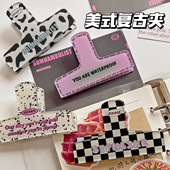 美式 复古便签夹高颜值亚克力手账长尾学生文具试卷票据收纳小夹子