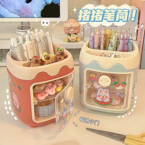 小猪笔筒可爱文具收纳盒学生笔桶