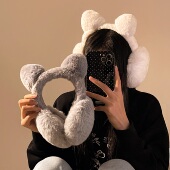 猫耳毛绒耳罩女冬季 韩版 加绒保暖耳套骑行防寒耳暖耳包耳捂子潮