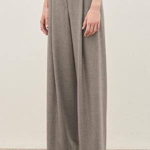 mmjz~韩单thecash~24冬~进口羊毛宽松时尚通勤百搭显瘦阔腿裤长裤