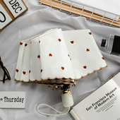 高颜值刺绣全自动黑胶太阳伞女遮阳防晒防紫外线晴雨两用折叠雨伞