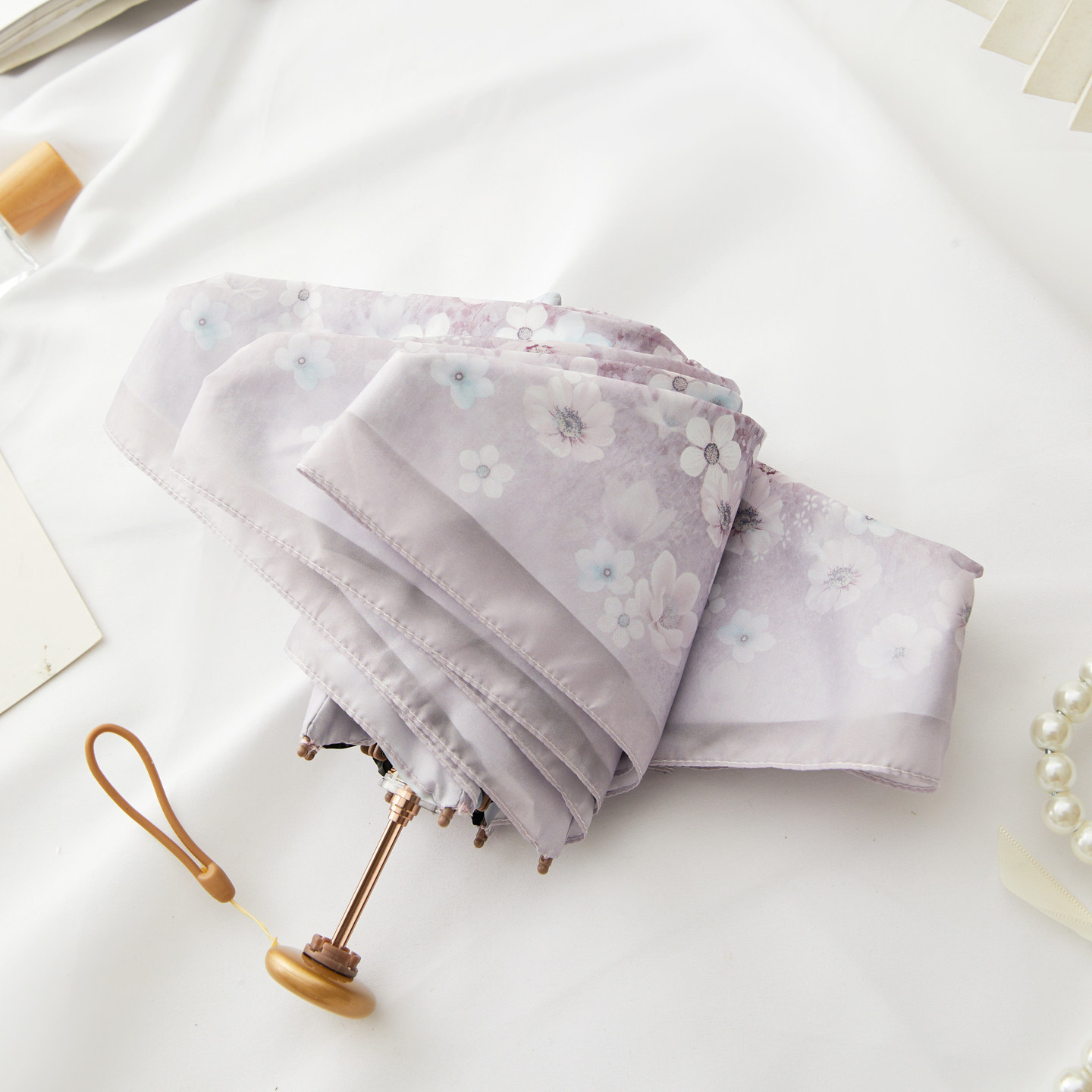 超轻双层蕾丝太阳伞女黑胶两用防晒防紫外线遮阳伞小巧便携晴雨伞