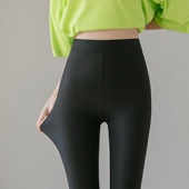 女光滑打底裤 冰丝女裤 薄款 小熊冰丝打底裤 弹力黑色紧身裤 瘦腿外穿