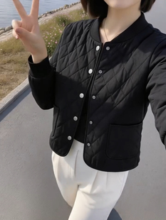 棉衣开衫棉服女秋冬季夹棉轻薄小棉袄2026新款妈妈装短款女士外套