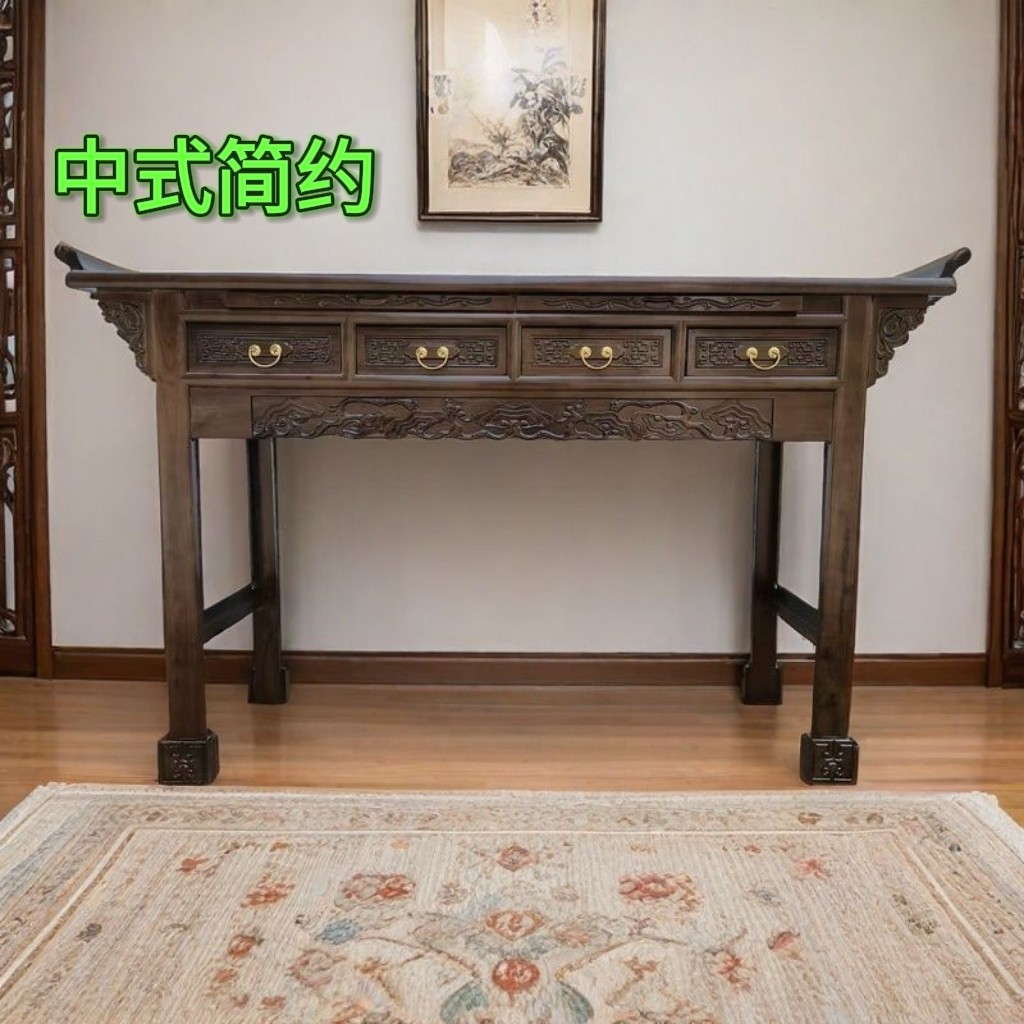 财神爷关公菩萨佛堂中堂佛龛中堂家用供桌实木神台香案台佛台纯木