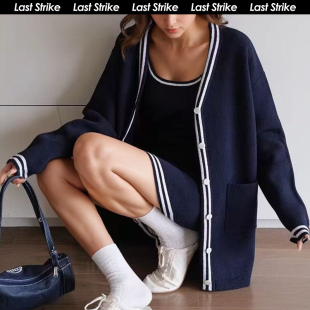 针织开衫 女秋宽松新款 外套连衣裙休闲两件套 Strike运动套装 Last