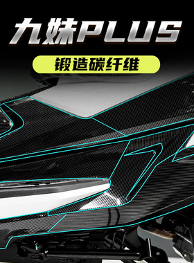 适用三阳九妹Z300plus机车贴花改装饰配件锻造碳纤维贴纸防刮蹭