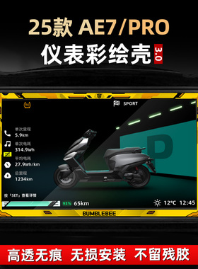 适用于极核AE7 PRO改装配件仪表膜彩绘亚克力非钢化保护罩壳贴花