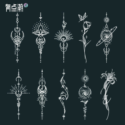 新款果汁草本纹身贴半永久防水女持久高级感手腕花臂仿真刺青男生