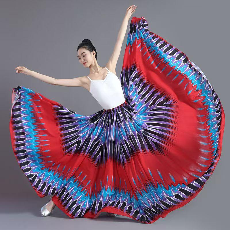 25维吾尔族大摆异域风情半身长裙