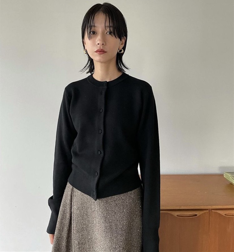 YA家正确版过验版CLANE松本惠奈开衫女加厚日系毛衣修身针织衫