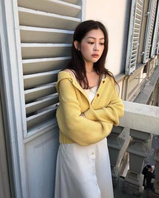 YA家正确版howus氛围感显白小众设计羊毛针织开衫连帽外套宽松女