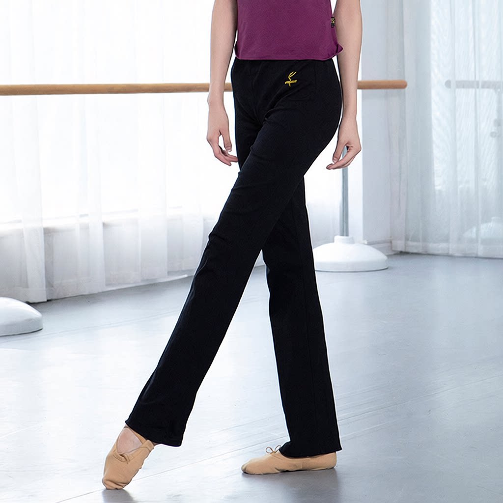 舞蹈裤 女长裤健美操修身形体裤尼龙喇叭儿童练功裤子22041