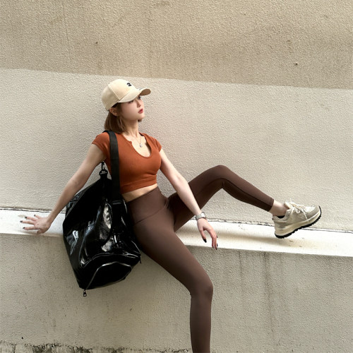 andar 薄款裸感九分瑜伽裤 透气高弹亲肤健身运动普拉提裤