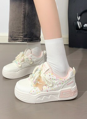 回力多巴胺星星板鞋女2026新款秋季原创休闲透气大头鞋休闲小白鞋