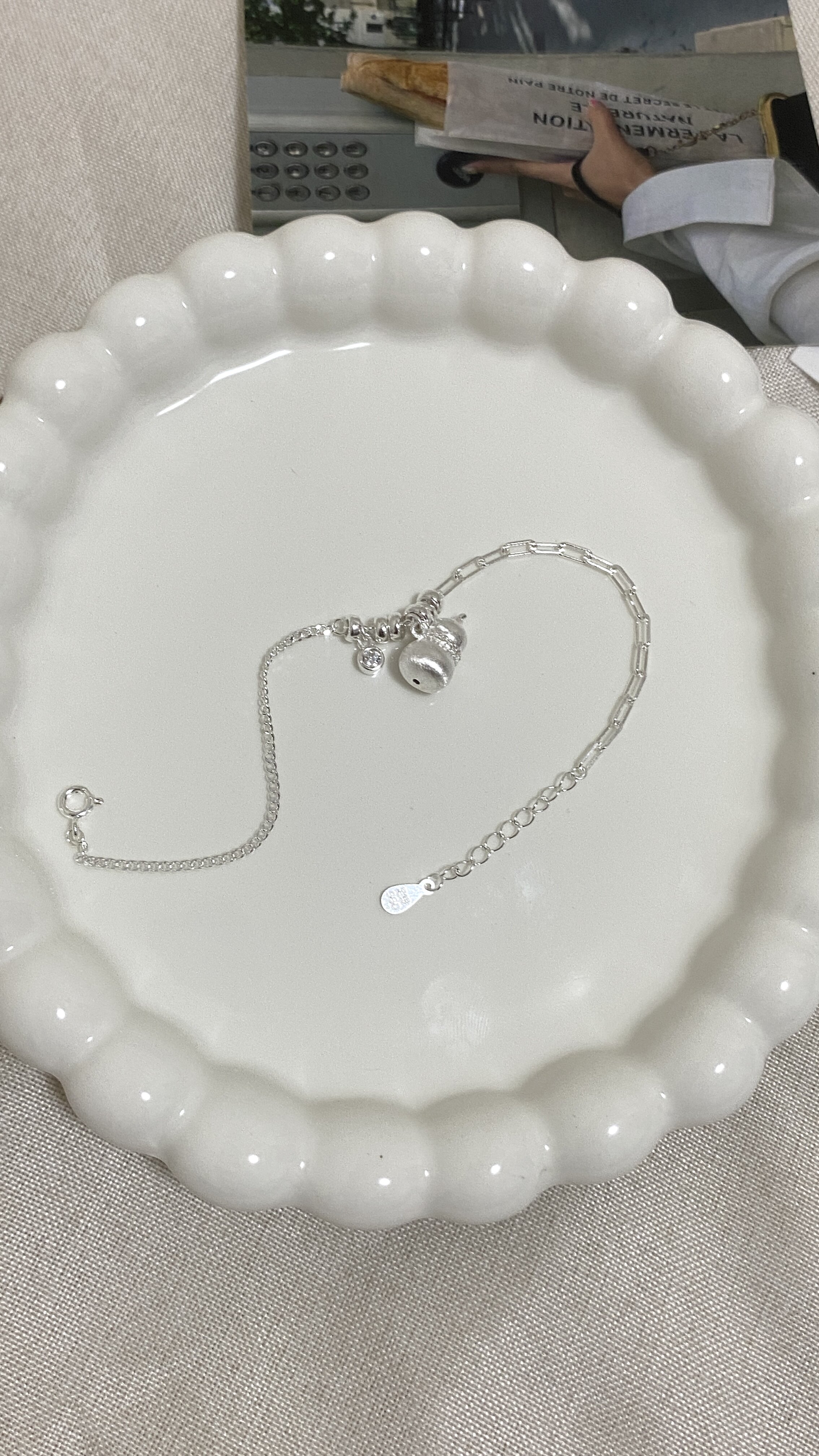 足银990拉丝葫芦手链纯银新中式福禄手串闪钻清冷手环送女友礼物