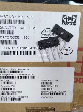 GD固碍整流桥堆 KBJL15K 全桥 全新原装 15A/800V  SIP-4封装