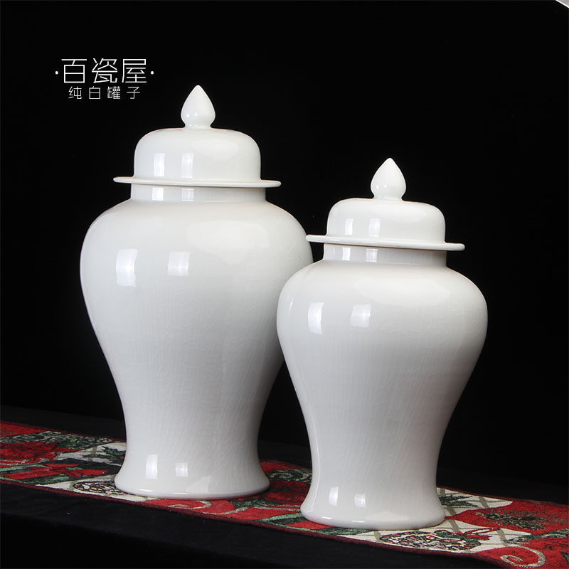 欧式中式白色陶瓷罐摆件现代简约带盖插花器花瓶装饰摆设创意客厅|msdalam kategori Aksesori rumah, hiasan - dari Buy2taobao.com untuk memberikan perkhidmatan ejen Taobao profesional membeli