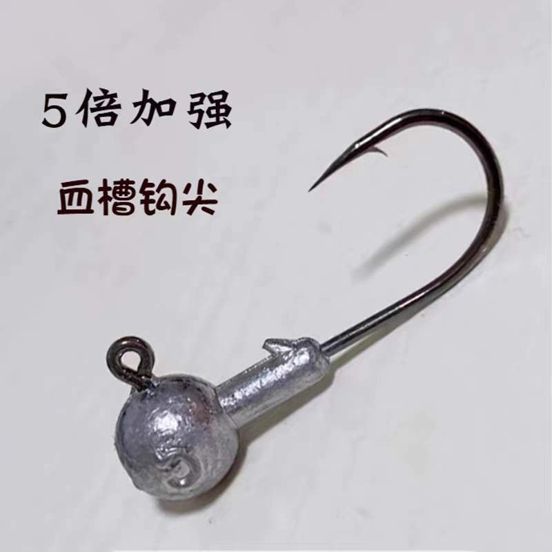 鹭鹭鱼路亚铅头钩5倍加强50枚鳜鱼专用钩翘嘴软钩鲈鱼软虫钩假饵