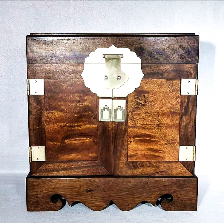 金丝楠阴沉木官皮箱珠宝玉器收藏箱多层化妆箱复古精致结婚嫁妆