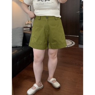 松緊腰寬松闊腿褲 大碼 微胖女生夏季 五分褲 顯瘦穿搭短褲 大阿嬌