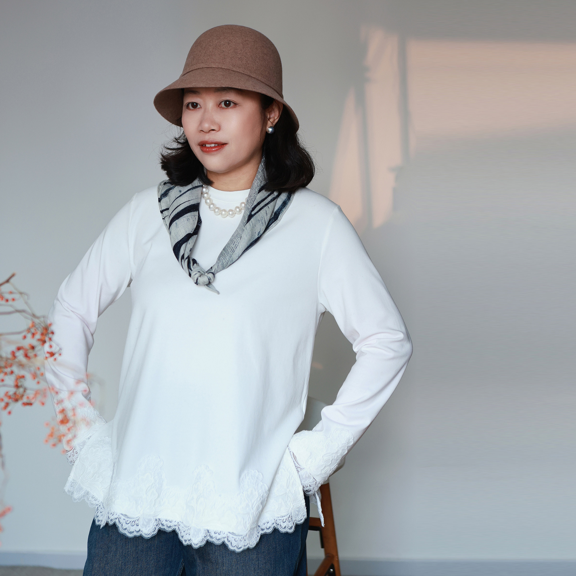 秋冬叠穿神器 暖又精致 重工拼蕾丝 百搭磨毛长袖打底衫长袖T,女装/女士精品,T恤,淘宝优惠券,粉丝福利购,淘宝优惠卷