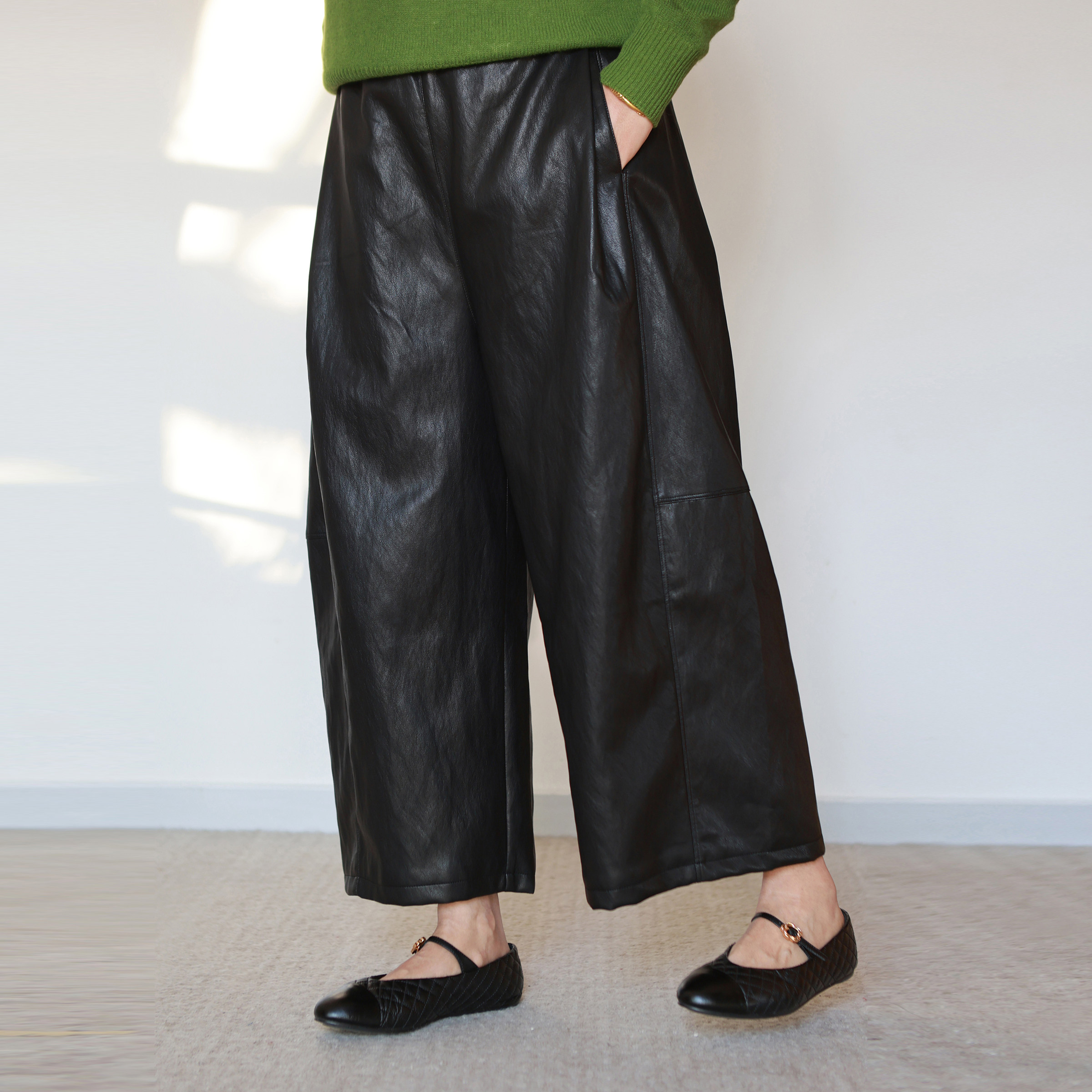 超赞~人手都入定制高品质 设计款宽松百搭时尚蛋白皮裤阔腿裤,女装/女士精品,休闲裤,淘宝优惠券,粉丝福利购,淘宝优惠卷