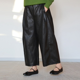 人手都入定制高品质 阔腿裤 设计款 蛋白皮裤 宽松百搭时尚 超赞