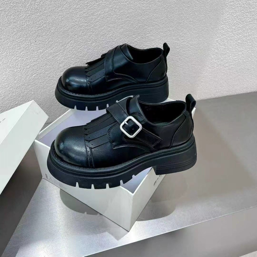 芭幕秀早春季新款女式英伦风厚底乐福鞋黑色流苏增高百搭休闲单鞋,女鞋,时尚休闲鞋,淘宝优惠券,粉丝福利购,淘宝优惠卷