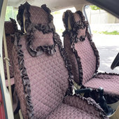 通用汽车座垫套精密布艺花边全包坐垫公主女士时尚 订做女神款 四季