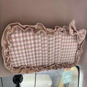 女神款 饰用品单个 千鸟格花边汽车遮阳挡套遮阳板套创意套汽车装