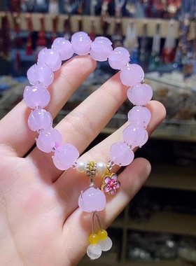 爆花琉情侣水晶串珠手链