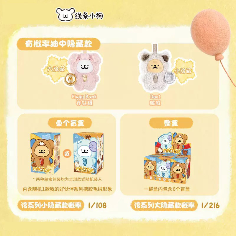 正版线条小狗我的好伙伴系列盲盒毛绒公仔潮玩摆件礼物图片