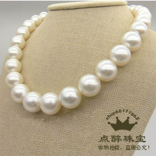 收藏点醉大颗粒巨无霸 13-16mm天然珍珠级项链正圆强光正品送手链